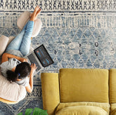 Blue Multi Size Tribal Moroccan Hand Knotted Wool Oriental Area Rug