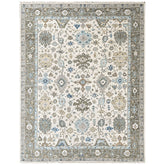 Beige, Gray 8'11''x12 Oushak Transitional Hand Knotted Wool Oriental Area Rug
