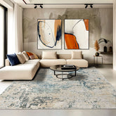 Gray, Blue Multi Size Tibetan Abstract Hand Knotted Wool Oriental Area Rug