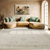 Beige Multi Size Oushak Transitional Hand Knotted Wool Oriental Area Rug