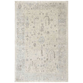 3x5 Gray, Slate, Multi Color Hand Knotted Oushak Wool Transitional Oriental Rug