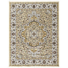 9x12 Light Gold, Ivory, Brown Color Power Loom Oushak Wool Traditional Oriental Rug