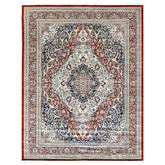 9x12 Red, Ivory, Aqua Color Power Loom Oushak Wool Traditional Oriental Rug