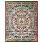 9x12 Red, Blue, Ivory Color Power Loom Oushak Wool Traditional Oriental Rug