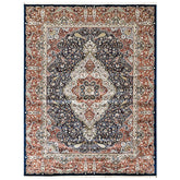 9x12 Navy, Red, Ivory Color Power Loom Oushak Wool Traditional Oriental Rug