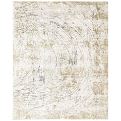 9x12 Ivory, Moss, Slate Color Power Loom Oushak Wool Modern Oriental Rug