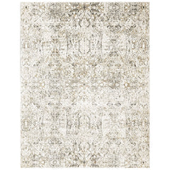 9x12 Ivory, Beige, Multi Color Power Loom Oushak Wool Modern Oriental Rug