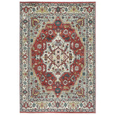 10x14 Rust, Red, Ivory Color Hand Knotted Oushak Wool Oriental Rug