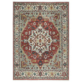 10x14 Rust, Mint, Ivory Color Hand Knotted Oushak Wool Oriental Rug