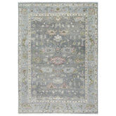 10x14 Gray, Slate, Rose Color Hand Knotted Oushak Wool Transitional Oriental Rug