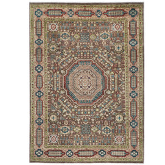 10x14 Brown, Rose, Teal Color Hand Knotted Oushak Wool Traditional Oriental Rug