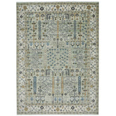 10x14 Mint, Ivory, Blue Color Hand Knotted Oushak Wool Transitional Oriental Rug