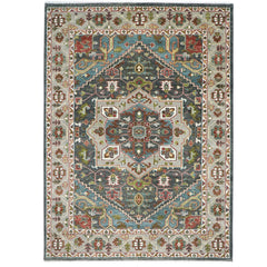 10x14 Gray, Ivory, Brown Color Hand Knotted Oushak Wool Oriental Rug