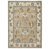 10x14 Tan, Ivory, Slate Color Hand Knotted Oushak Wool Arts and Crafts Oriental Rug