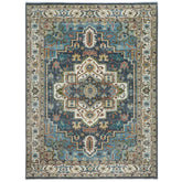 10x14 Blue, Ivory, Green Color Hand Knotted Oushak Wool Oriental Rug