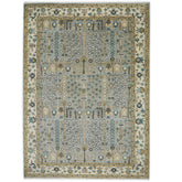 10x14 Taupe, Gray, Beige Color Hand Knotted Oushak Wool Transitional Oriental Rug