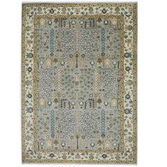 10x14 Taupe, Gray, Beige Color Hand Knotted Oushak Wool Transitional Oriental Rug