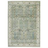 10x14 Mint, Ivory, Blue Color Hand Knotted Oushak Wool Transitional Oriental Rug