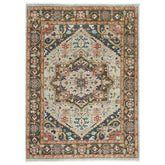 10x14 Gray, Green, Rust Color Hand Knotted Oushak Wool Oriental Rug