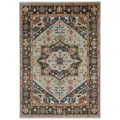 10x14 Gray, Green, Ivory Color Hand Knotted Oushak Wool Oriental Rug