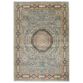 10x14 Slate, Green, Rose Color Hand Knotted Oushak Wool Traditional Oriental Rug