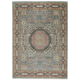 10x14 Slate, Peach, Seledon Color Hand Knotted Oushak Wool Traditional Oriental Rug