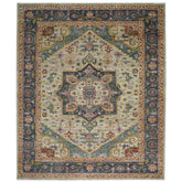 12x15 Mint, Blue, Aqua Color Hand Knotted Oushak Wool Oriental Rug