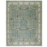 12x15 Seledon, Beige, Brown Color Hand Knotted Oushak Wool Transitional Oriental Rug