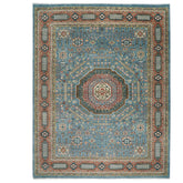 12x15 Blue, Rust, Green Color Hand Knotted Oushak Wool Traditional Oriental Rug