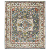 12x15 Slate, Gray, Blue Color Hand Knotted Oushak Wool Oriental Rug