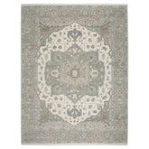 12x15 Gray, Ivory, Taupe Color Hand Knotted Oushak Wool Oriental Rug