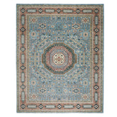 12x15 Blue, Rust, Ivory Color Hand Knotted Oushak Wool Traditional Oriental Rug