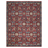 9x12 Rust, Red, Blue Color Hand Knotted Oushak Wool Transitional Oriental Rug