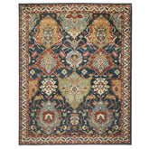 9x12 Teal, Gold, Burnt Orange Color Hand Knotted Oushak Wool Arts and Crafts Oriental Rug