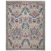 9x12 Slate, Gray, Pink Color Hand Knotted Oushak Wool Arts and Crafts Oriental Rug