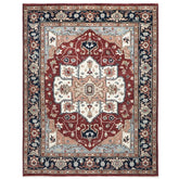 9x12 Rust, Ivory, Blue Color Hand Knotted Oushak Wool Oriental Rug