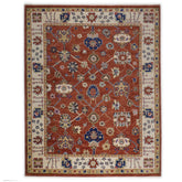 9x12 Burnt Orange, Beige, Tan Color Hand Knotted Oushak Wool Arts and Crafts Oriental Rug