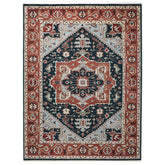 9x12 Blue, Slate, Burnt Orange Color Hand Knotted Oushak Wool Oriental Rug