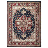 9x12 Blue, Rust, Ivory Color Hand Knotted Oushak Wool Oriental Rug