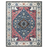 9x12 Rose, Slate, Ivory Color Hand Knotted Oushak Wool Traditional Oriental Rug
