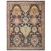 9x12 Blue, Gold, Coral Color Hand Knotted Oushak Wool Arts and Crafts Oriental Rug