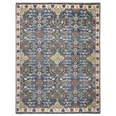 9x12 Blue, Lime, Beige Color Hand Knotted Oushak Wool Transitional Oriental Rug