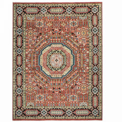 9x12 Burnt Orange, Lime, Beige Color Hand Knotted Oushak Wool Traditional Oriental Rug
