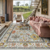 9x12 Blue, Slate, Gold Color Hand Knotted Oushak Wool Arts and Crafts Oriental Rug