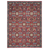 9x12 Rust, Sage, Blue Color Hand Knotted Oushak Wool Transitional Oriental Rug