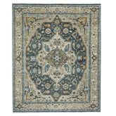 9x12 Blue, Gray, Beige Color Hand Knotted Oushak Wool Oriental Rug