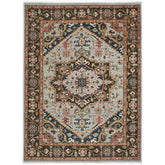 9x12 Slate, Brown, Green Color Hand Knotted Oushak Wool Oriental Rug