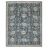 9x12 Blue, Beige, Gray Color Hand Knotted Oushak Wool Transitional Oriental Rug