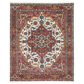9x12 Ivory, Rust, Rose Color Hand Knotted Oushak Wool Oriental Rug