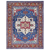 9x12 Navy, Burnt Orange, Ivory Color Hand Knotted Oushak Wool Oriental Rug